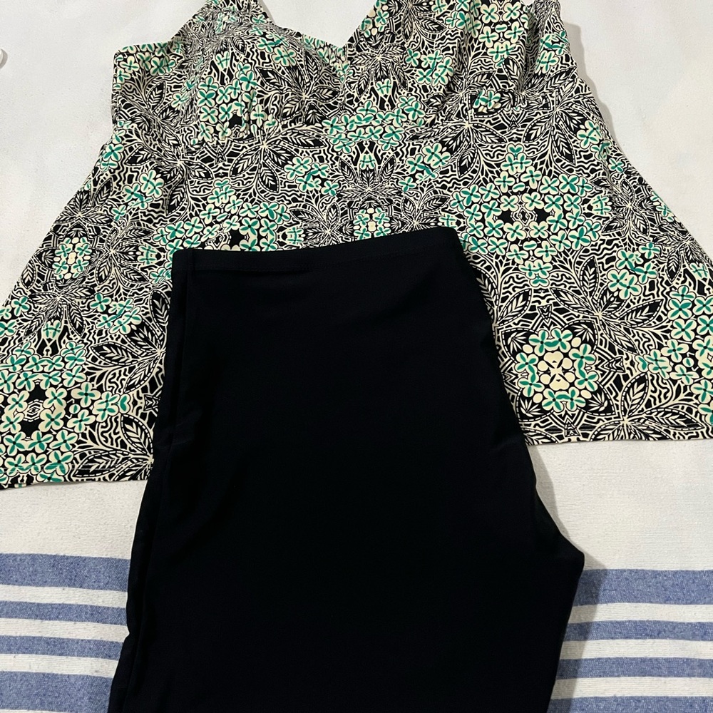 Swimsuits For All Black and Green Swim Short Set